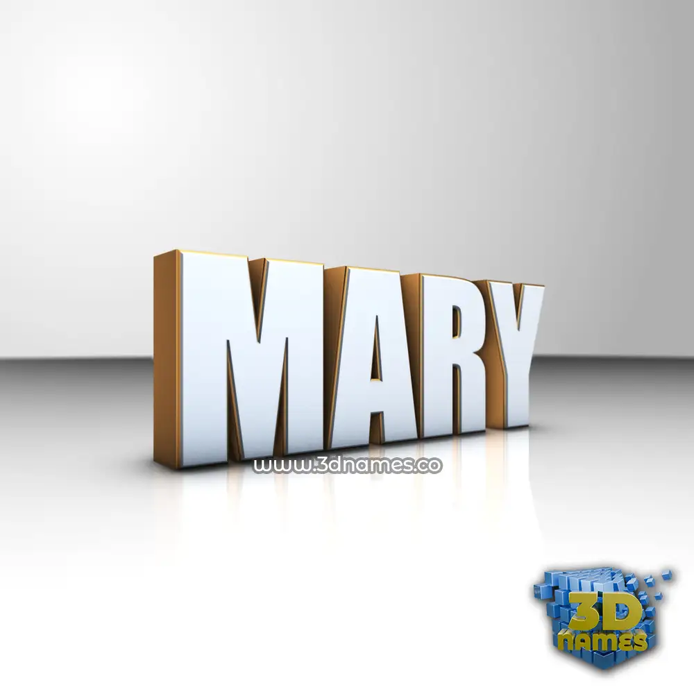mary in White'n'Gold style - 3D name wallpaper