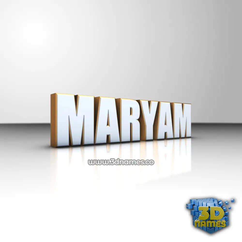 maryam in White'n'Gold style - 3D name wallpaper