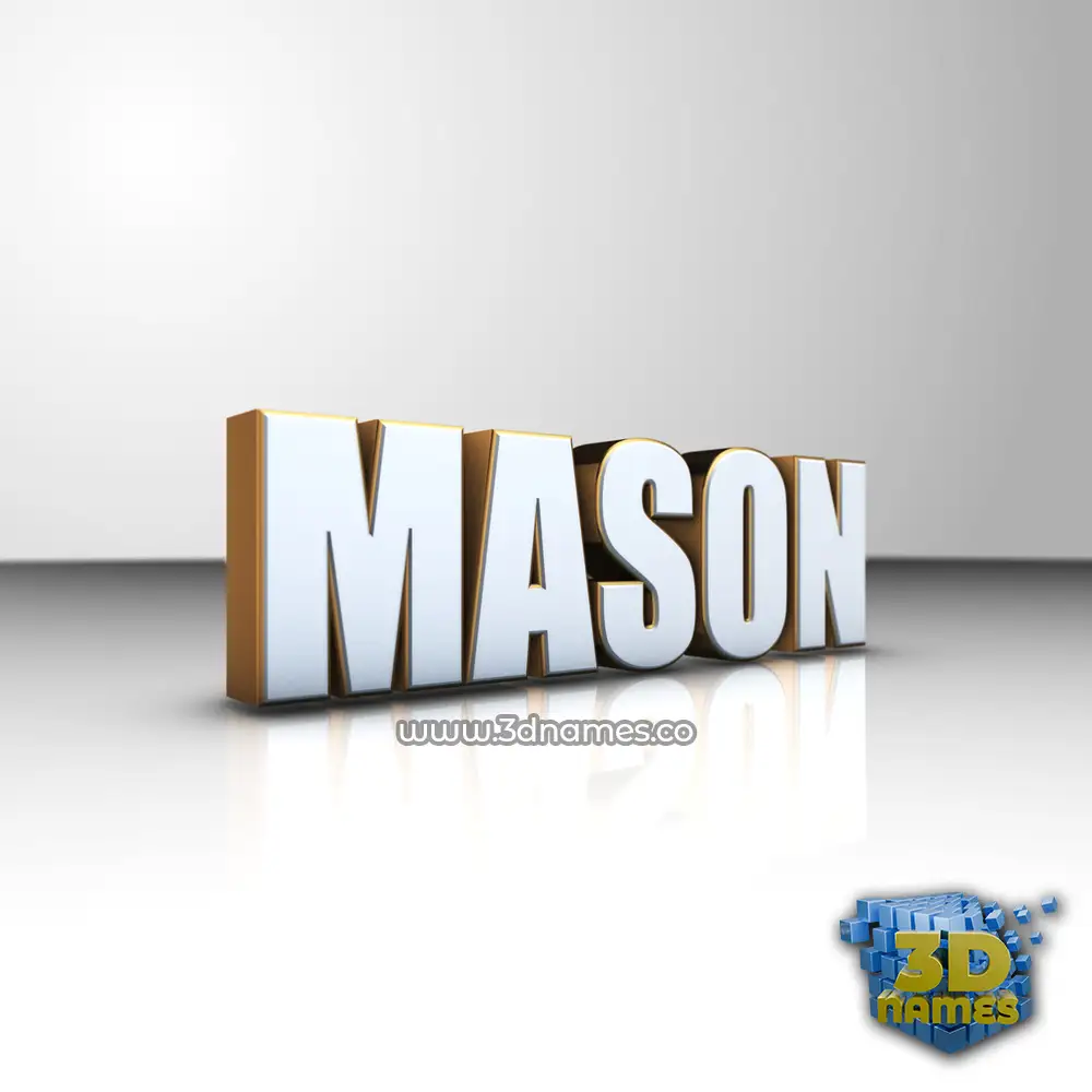 mason in White'n'Gold style - 3D name wallpaper