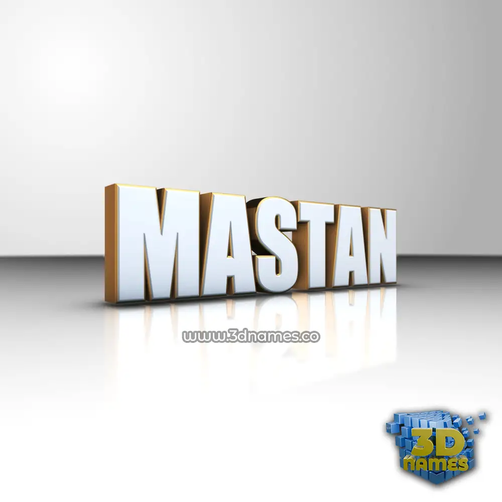 mastan in White'n'Gold style - 3D name wallpaper