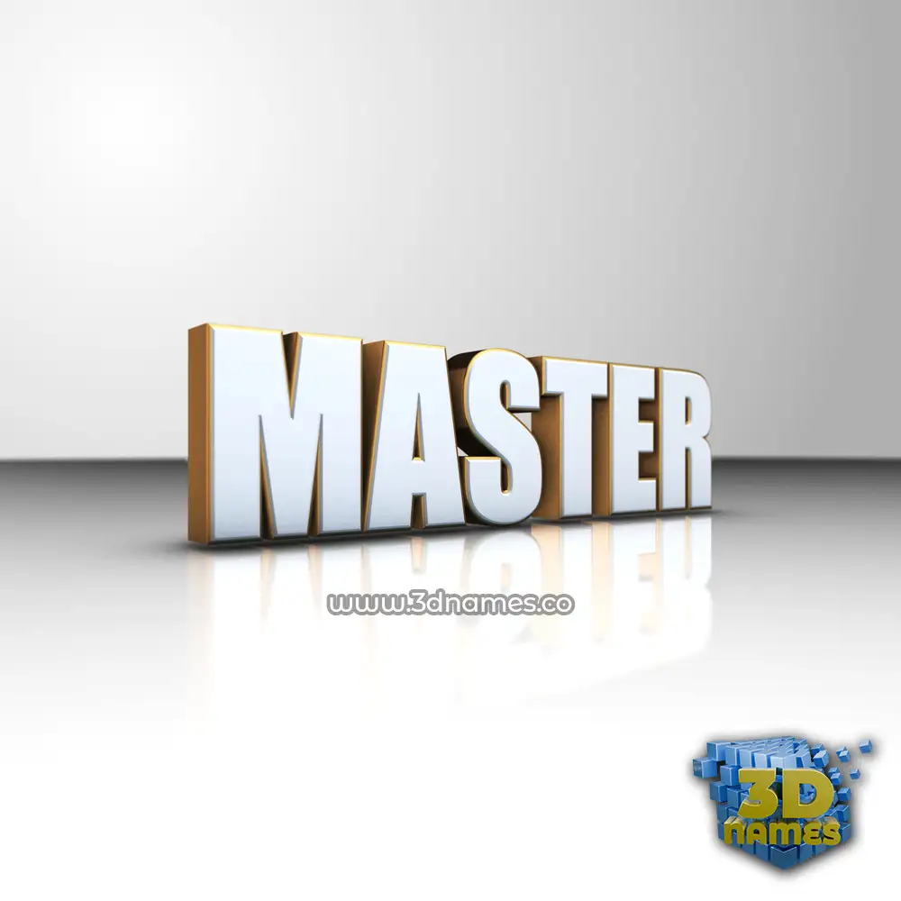 master in White'n'Gold style - 3D name wallpaper