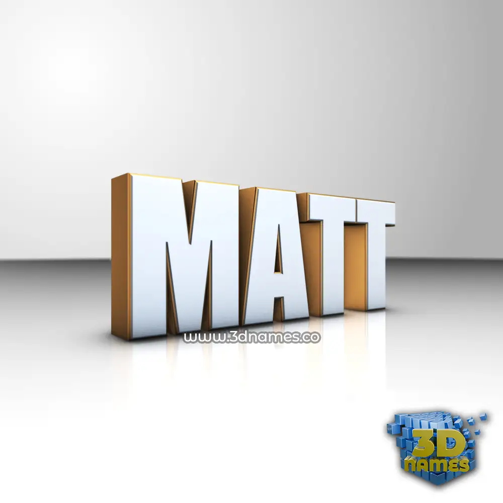 matt in White'n'Gold style - 3D name wallpaper