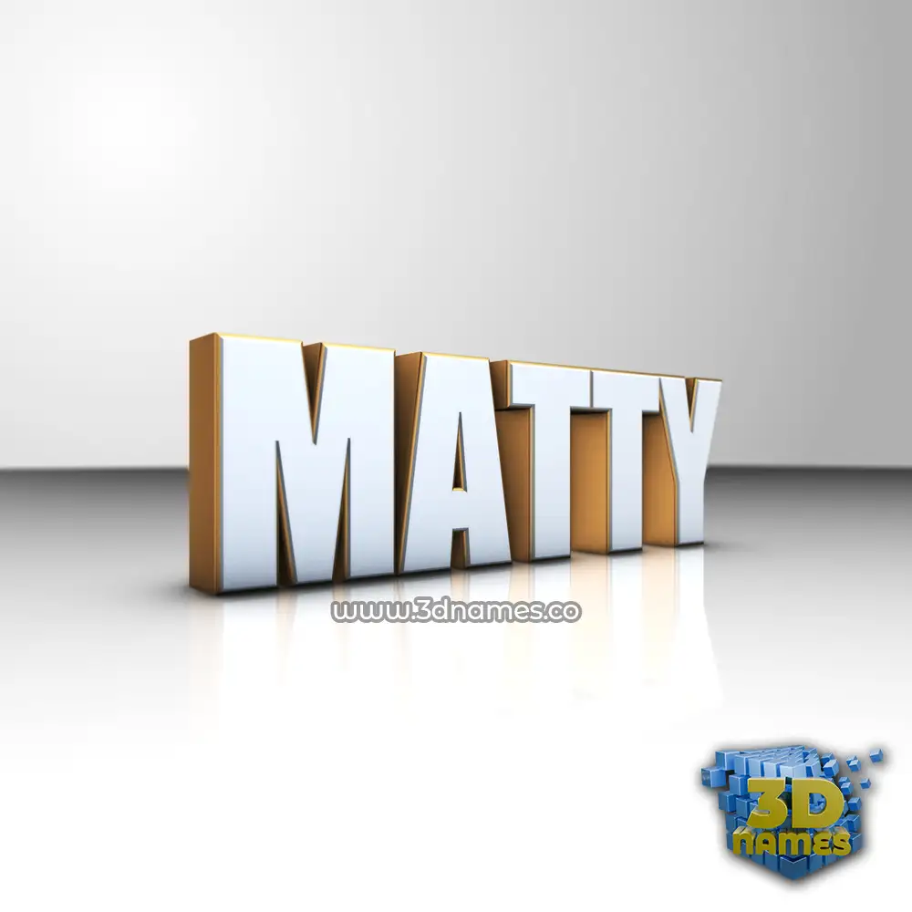 matty in White'n'Gold style - 3D name wallpaper