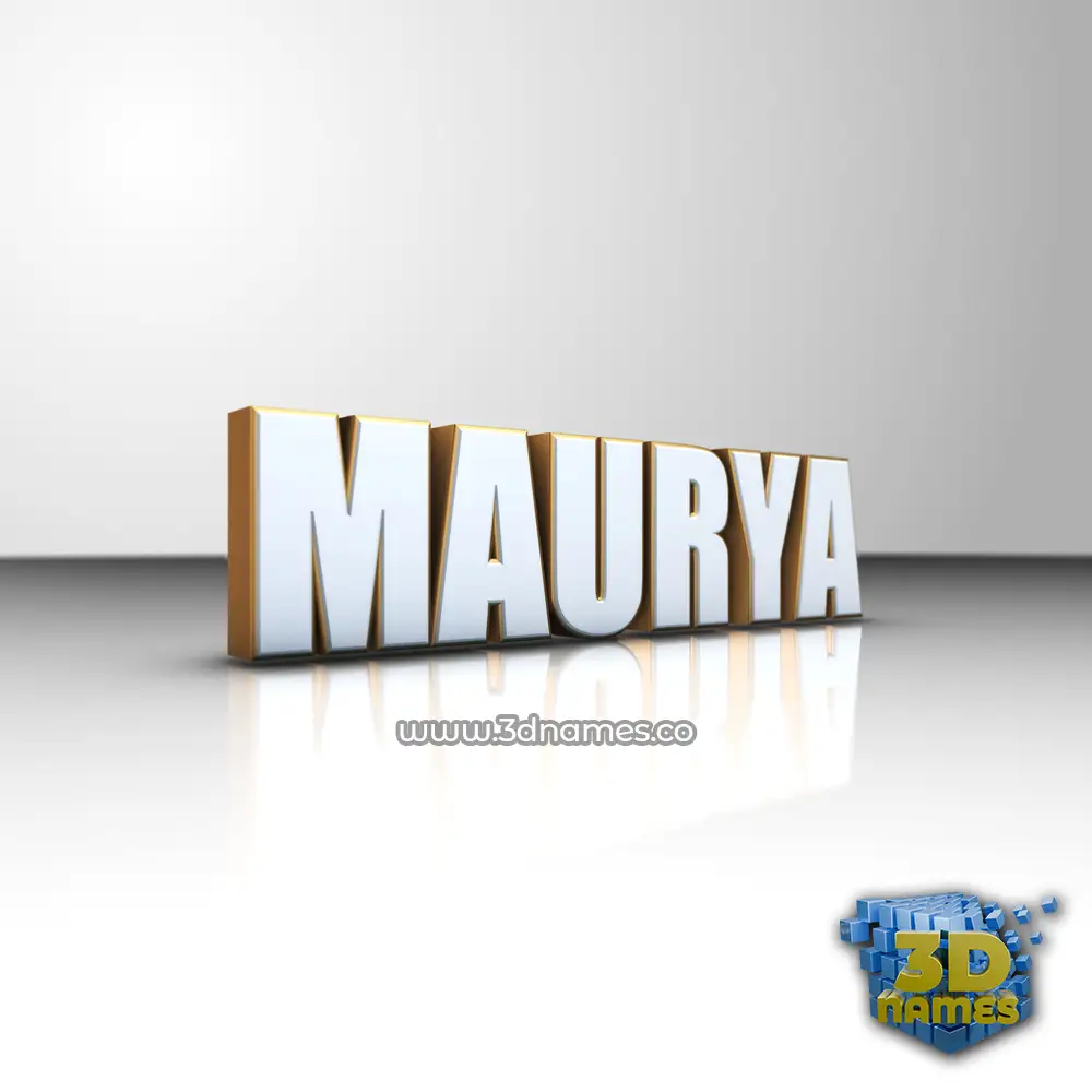 maurya in White'n'Gold style - 3D name wallpaper