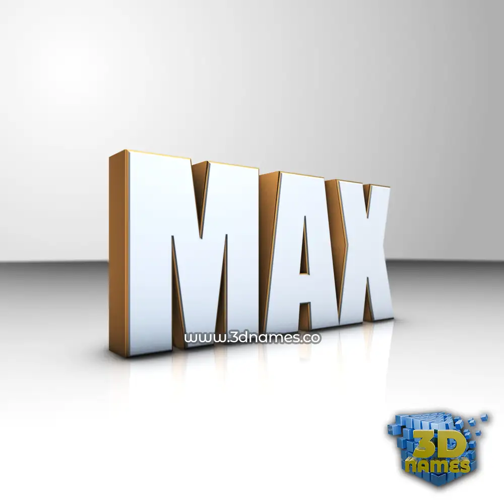 max in White'n'Gold style - 3D name wallpaper