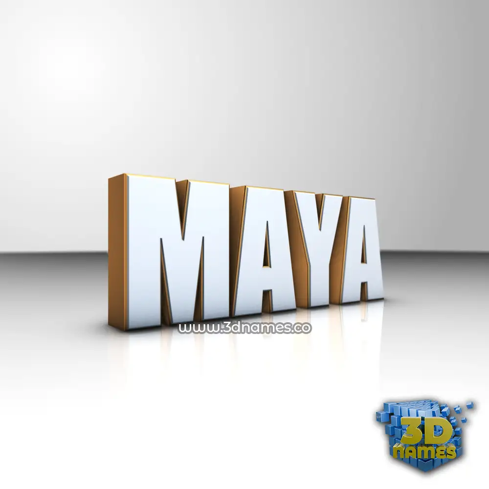 maya in White'n'Gold style - 3D name wallpaper