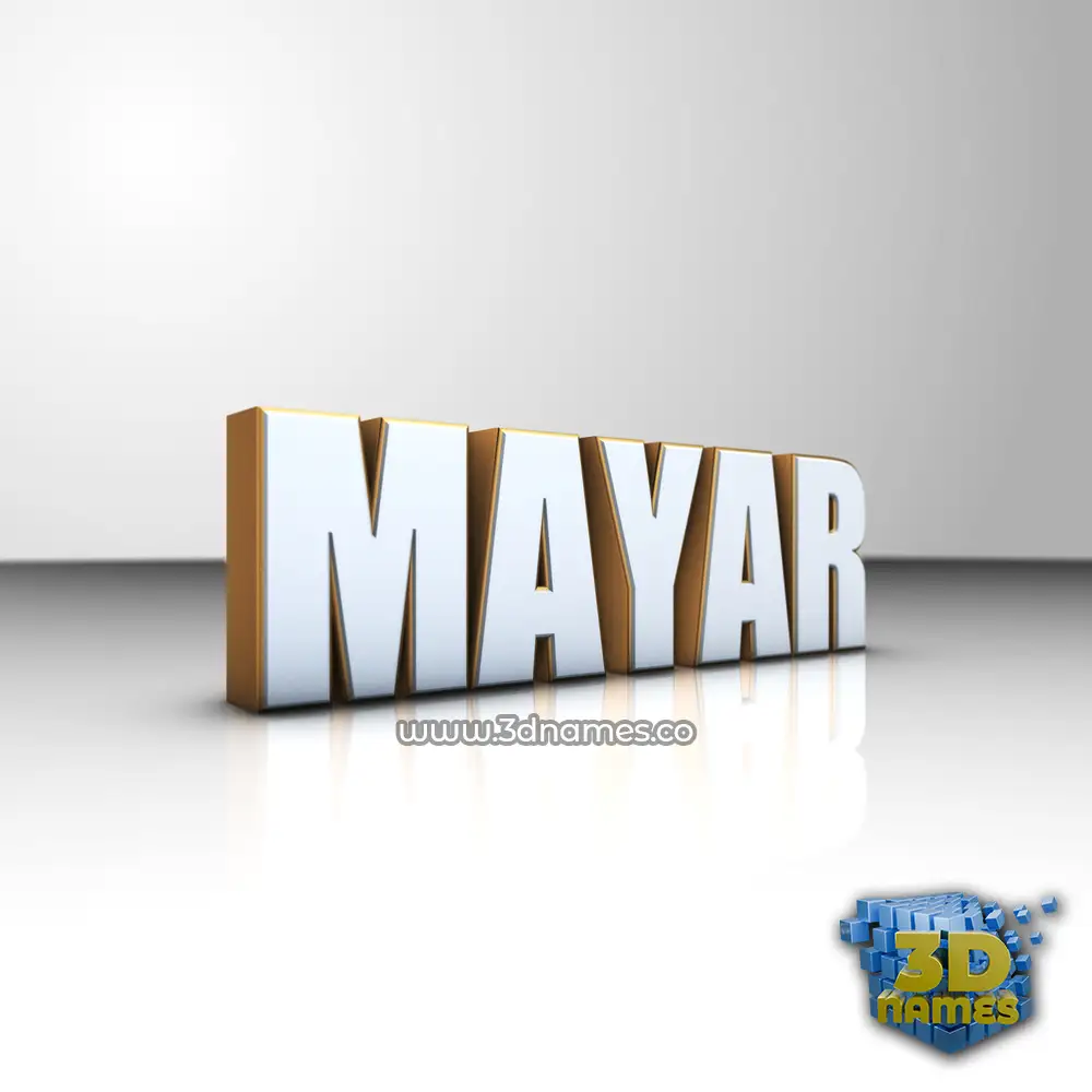 mayar in White'n'Gold style - 3D name wallpaper