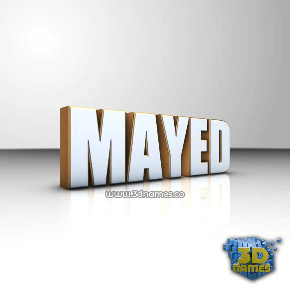 mayed in White'n'Gold style - 3D name wallpaper