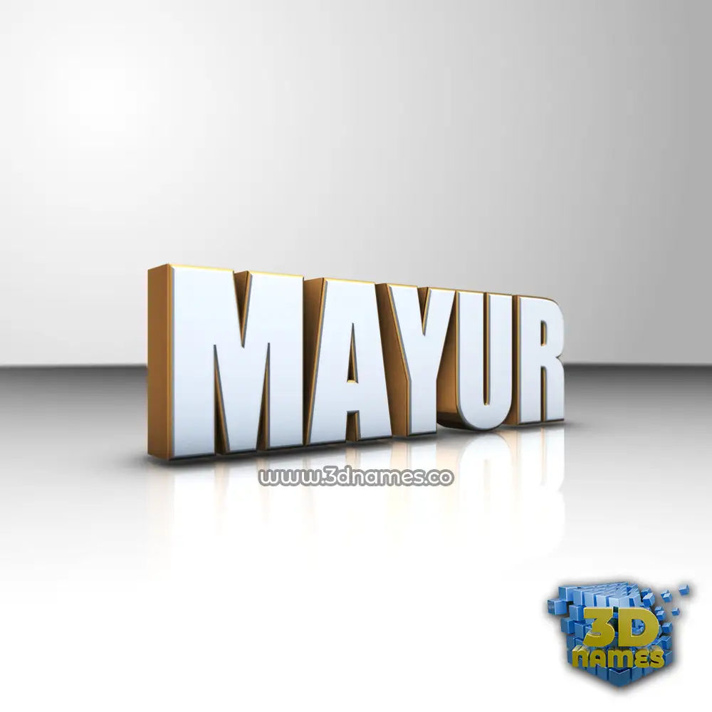 mayur in White'n'Gold style - 3D name wallpaper