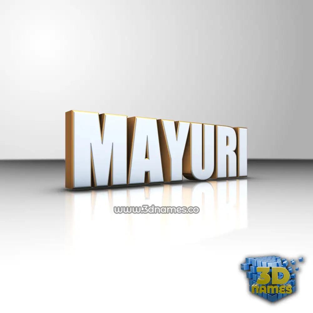 mayuri in White'n'Gold style - 3D name wallpaper