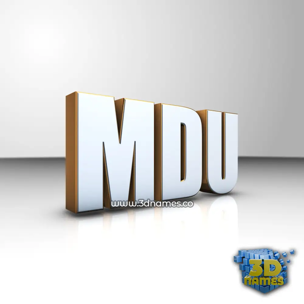 mdu in White'n'Gold style - 3D name wallpaper