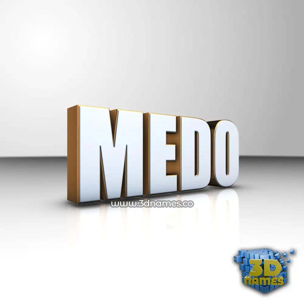medo in White'n'Gold style - 3D name wallpaper