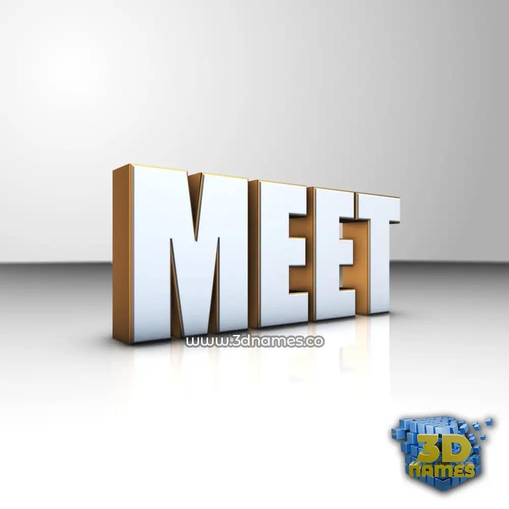 meet in White'n'Gold style - 3D name wallpaper