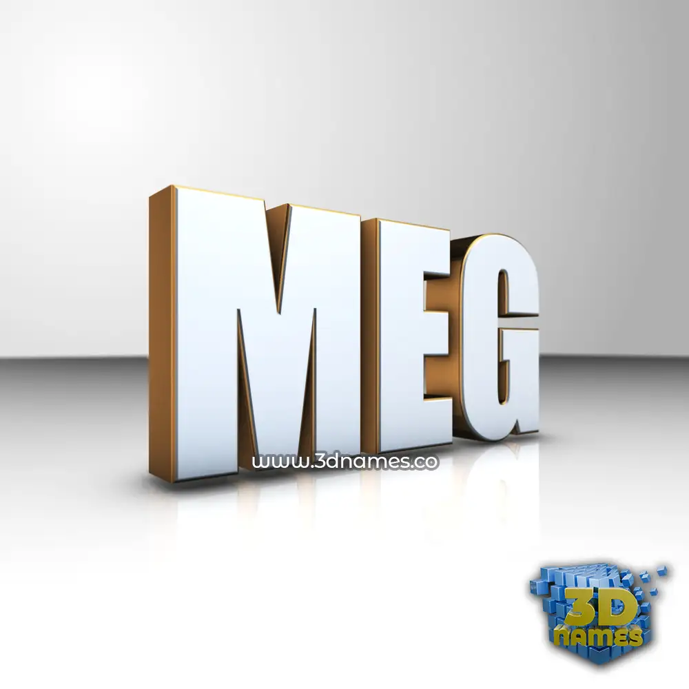 meg in White'n'Gold style - 3D name wallpaper