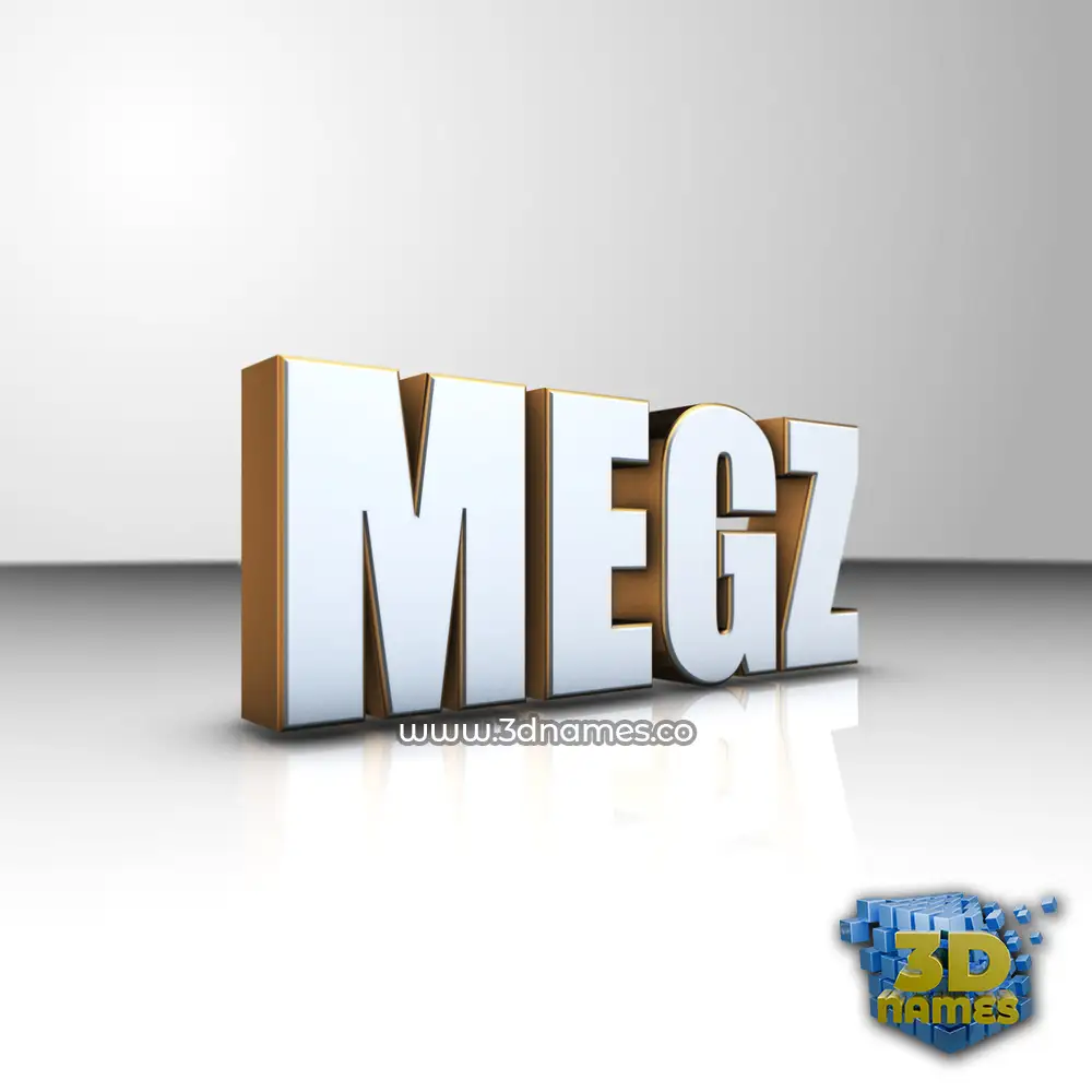 megz in White'n'Gold style - 3D name wallpaper