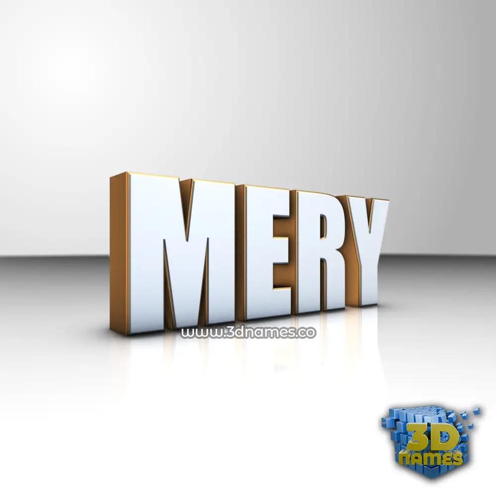 mery in White'n'Gold style - 3D name wallpaper