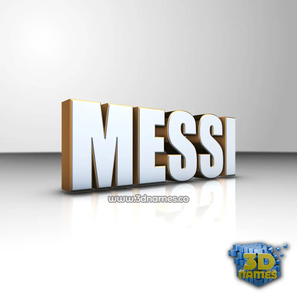 messi in White'n'Gold style - 3D name wallpaper