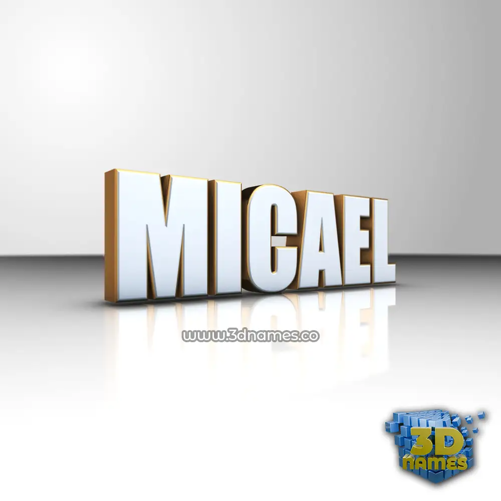 micael in White'n'Gold style - 3D name wallpaper