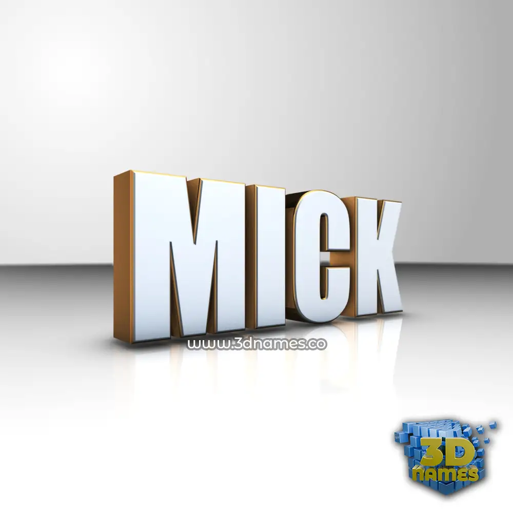 mick in White'n'Gold style - 3D name wallpaper