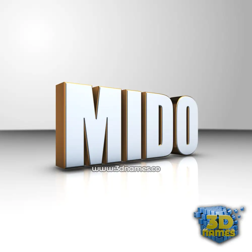 mido in White'n'Gold style - 3D name wallpaper