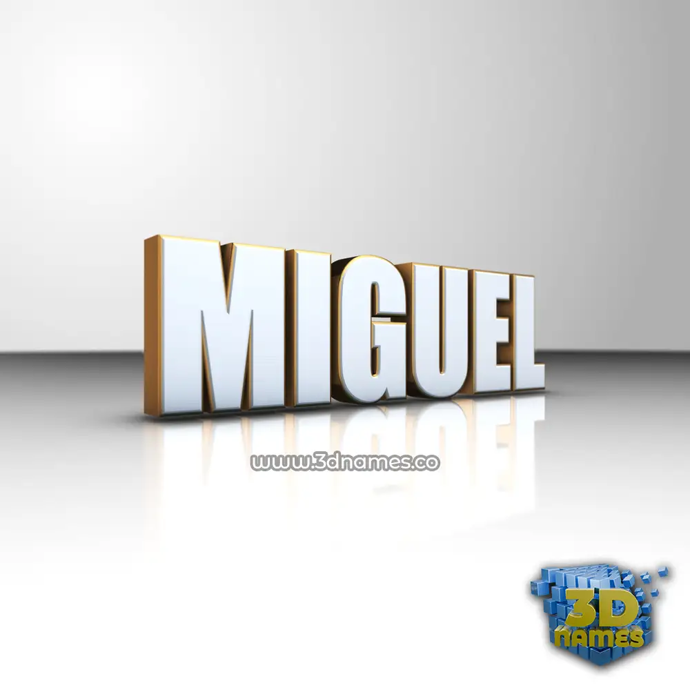 miguel in White'n'Gold style - 3D name wallpaper