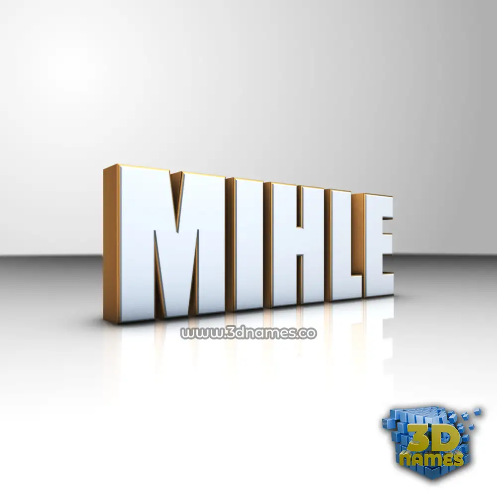 mihle in White'n'Gold style - 3D name wallpaper