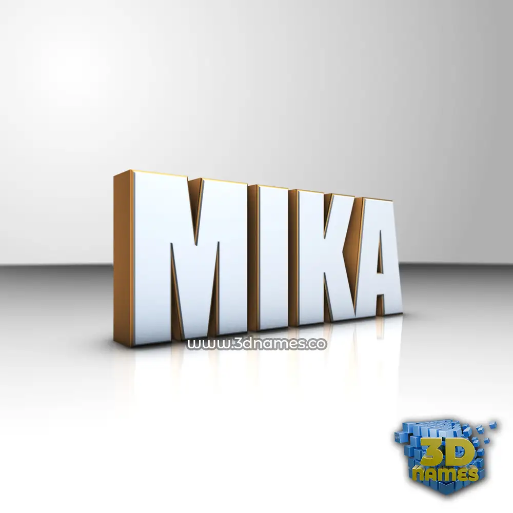 mika in White'n'Gold style - 3D name wallpaper
