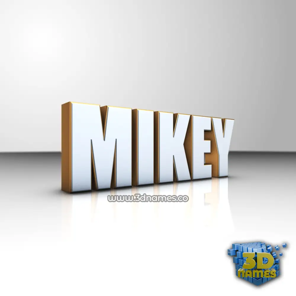 mikey in White'n'Gold style - 3D name wallpaper