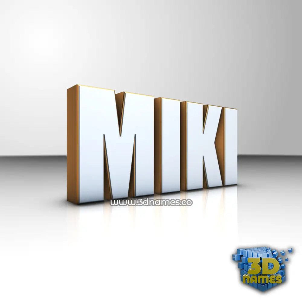 miki in White'n'Gold style - 3D name wallpaper