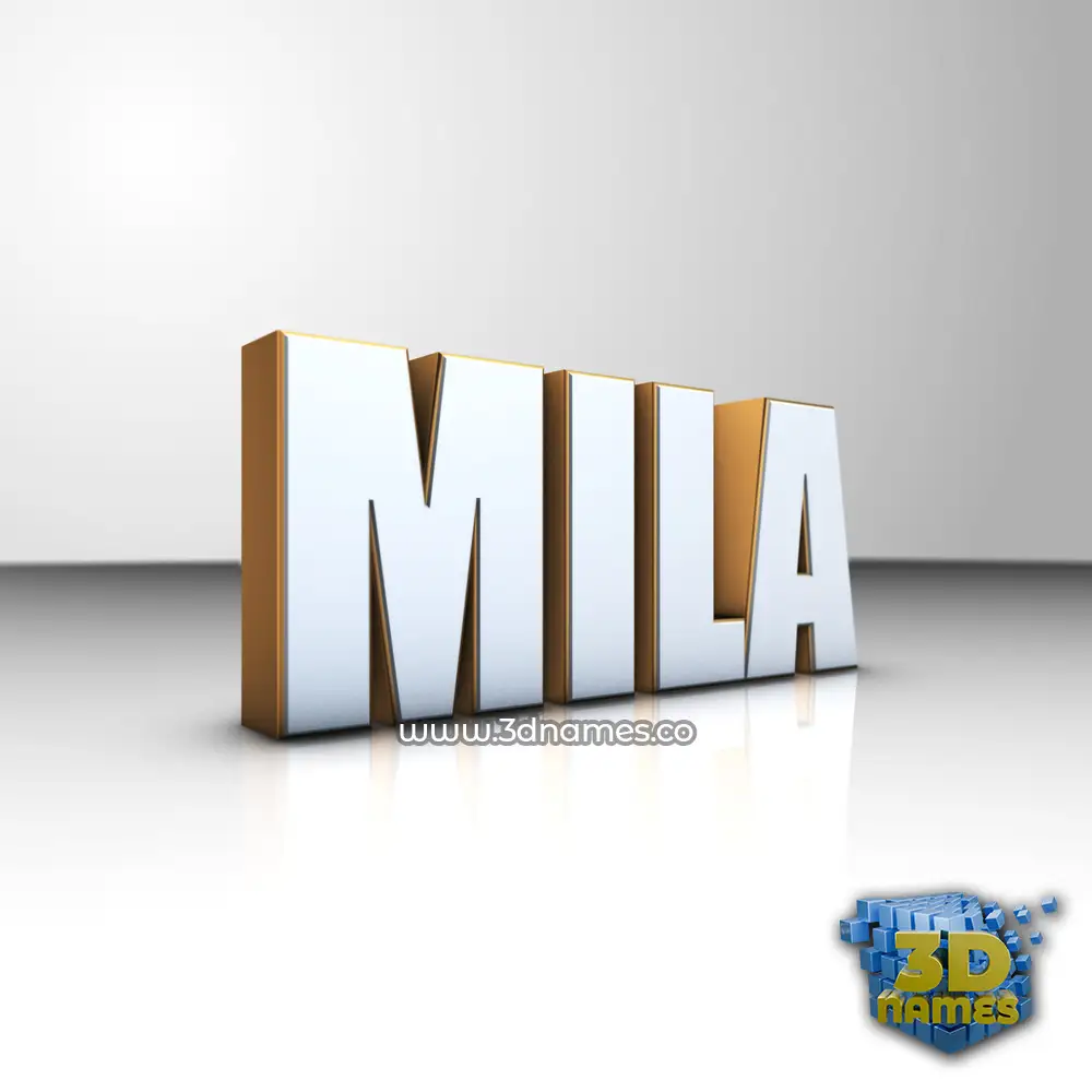 mila in White'n'Gold style - 3D name wallpaper