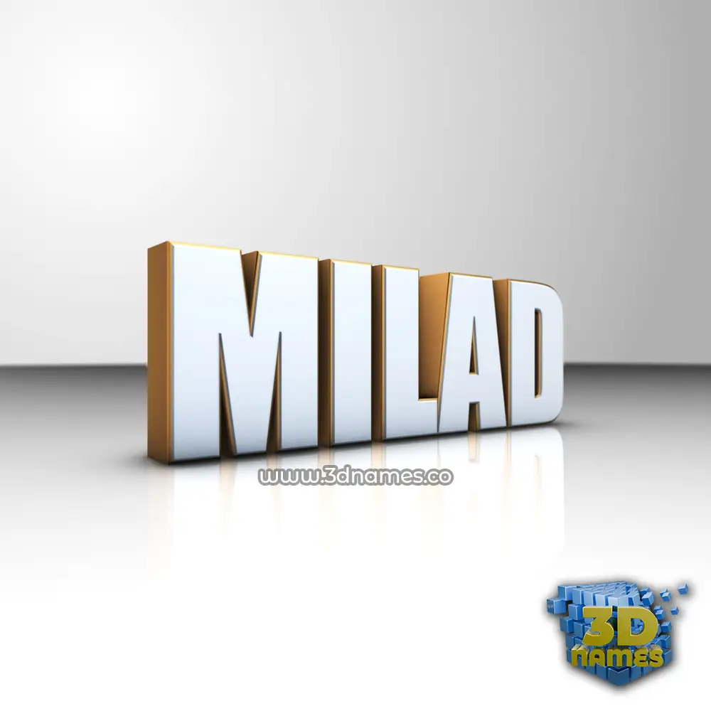 milad in White'n'Gold style - 3D name wallpaper