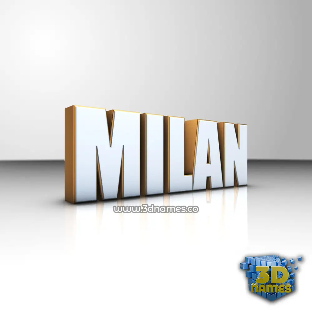 milan in White'n'Gold style - 3D name wallpaper