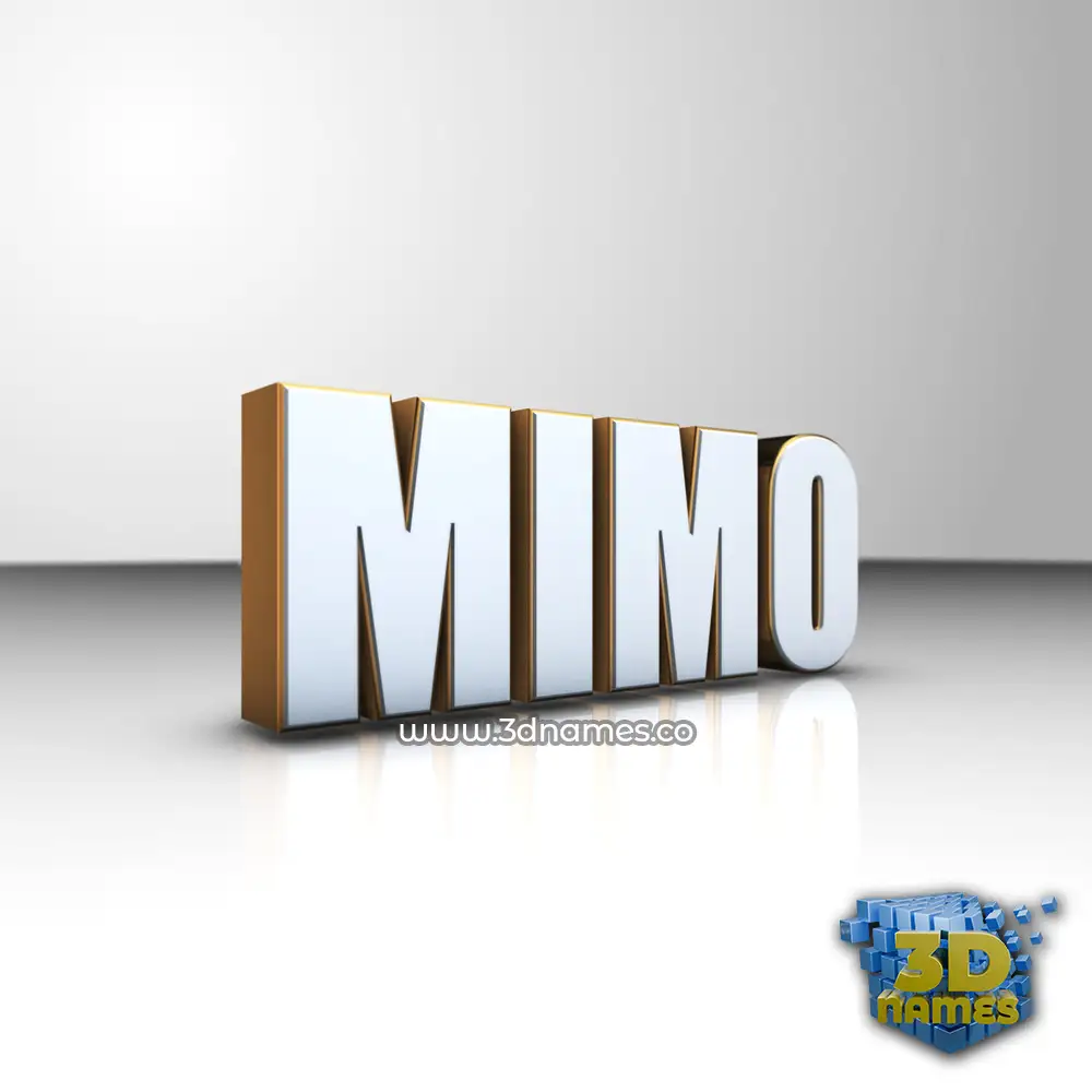 mimo in White'n'Gold style - 3D name wallpaper