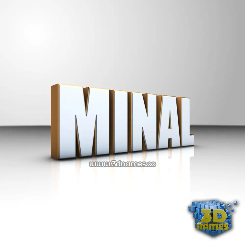 minal in White'n'Gold style - 3D name wallpaper