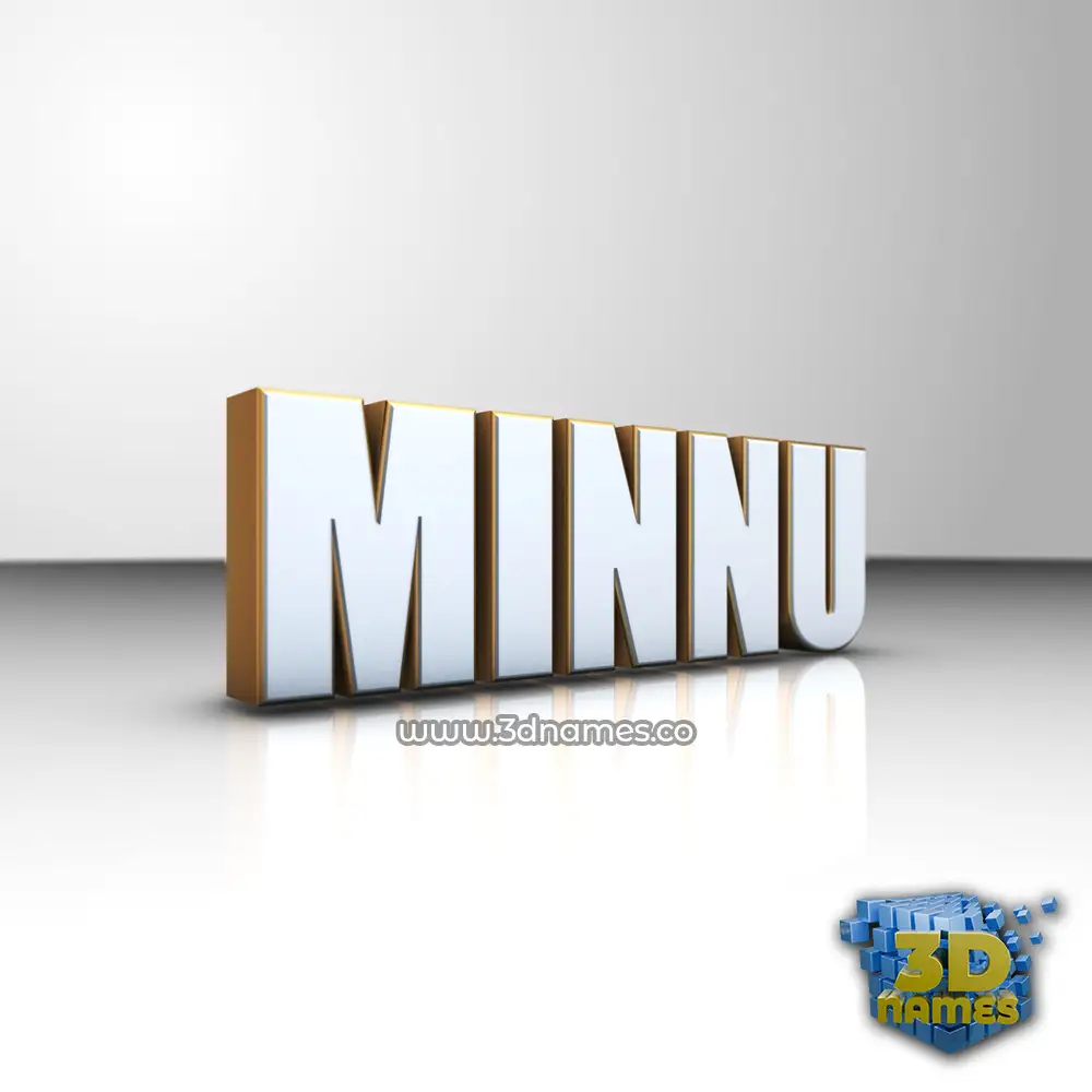 minnu in White'n'Gold style - 3D name wallpaper