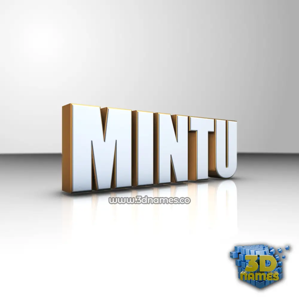 mintu in White'n'Gold style - 3D name wallpaper
