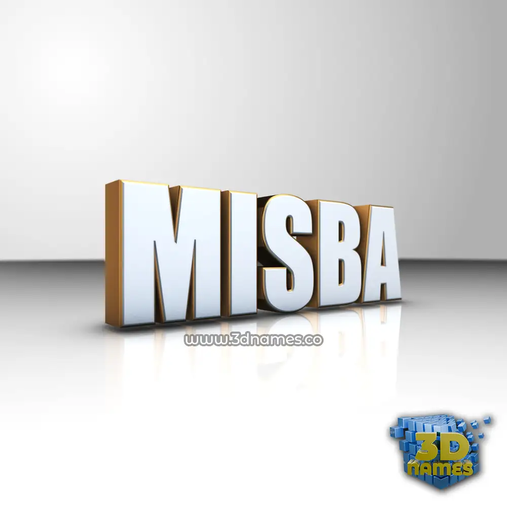 misba in White'n'Gold style - 3D name wallpaper