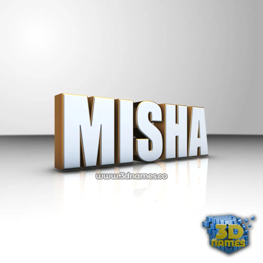 misha in White'n'Gold style - 3D name wallpaper
