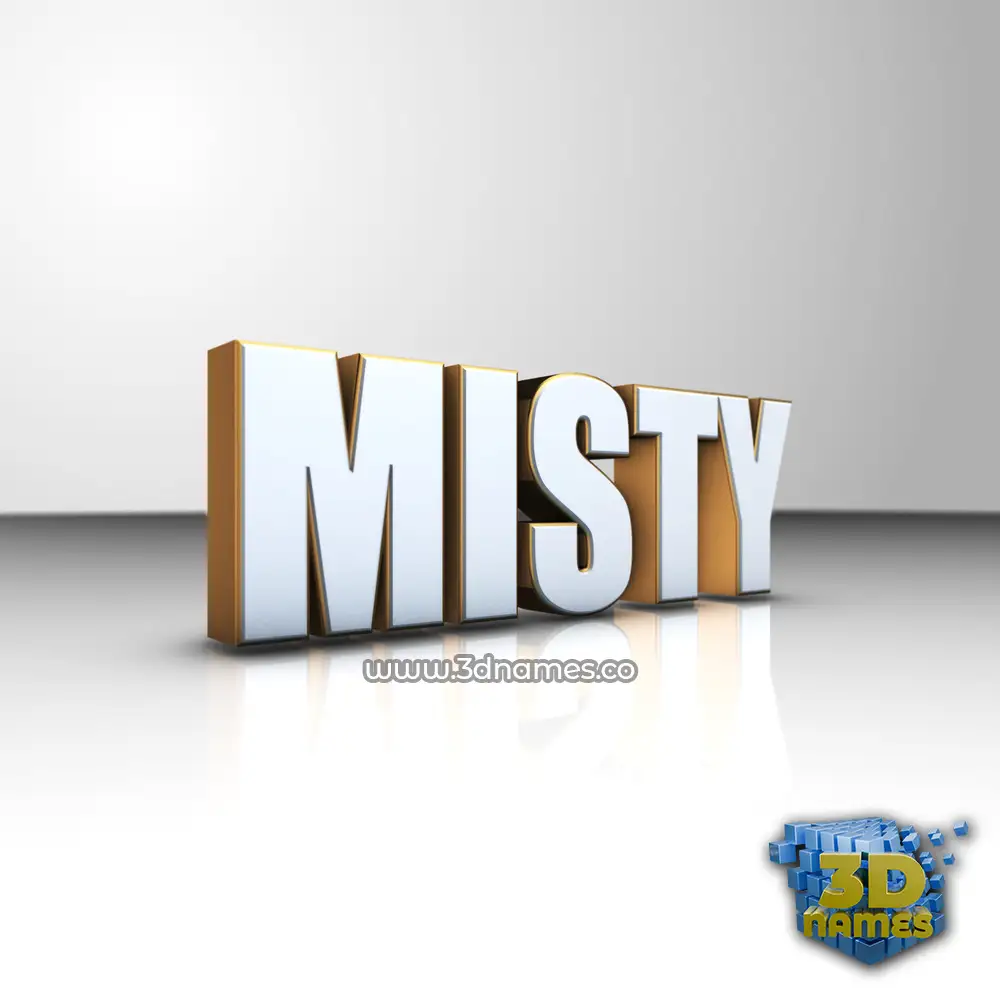 misty in White'n'Gold style - 3D name wallpaper