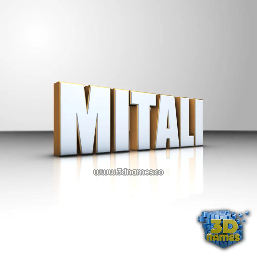 mitali in White'n'Gold style - 3D name wallpaper