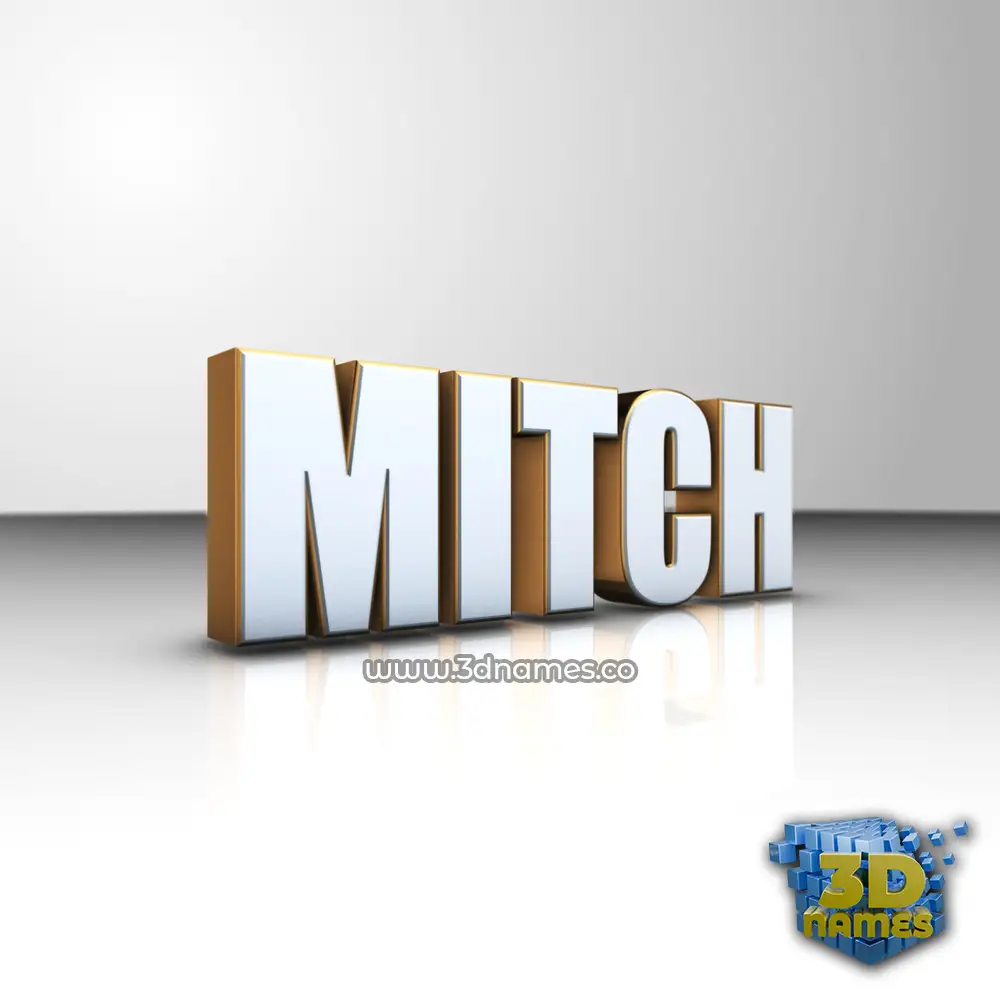 mitch in White'n'Gold style - 3D name wallpaper