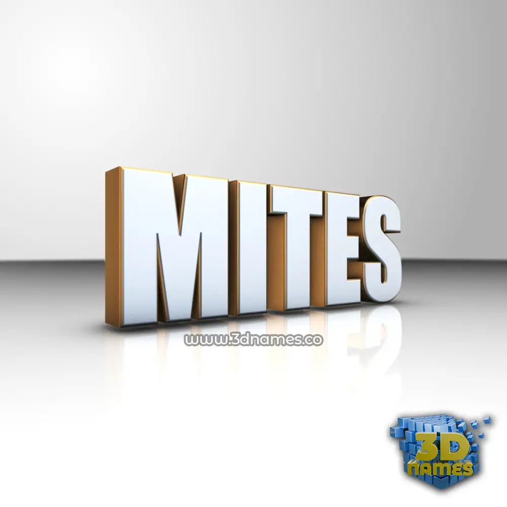 mites in White'n'Gold style - 3D name wallpaper