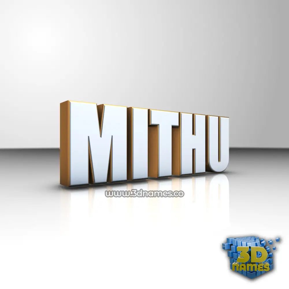 mithu in White'n'Gold style - 3D name wallpaper