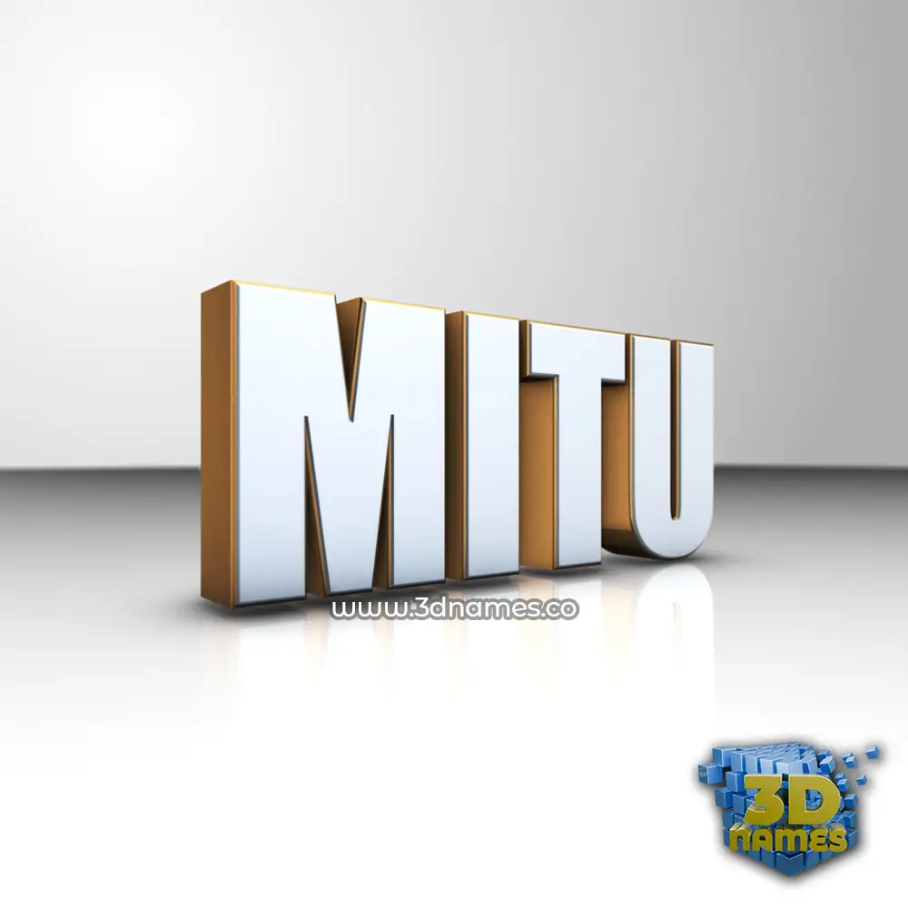 mitu in White'n'Gold style - 3D name wallpaper