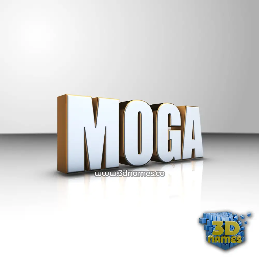 moga in White'n'Gold style - 3D name wallpaper