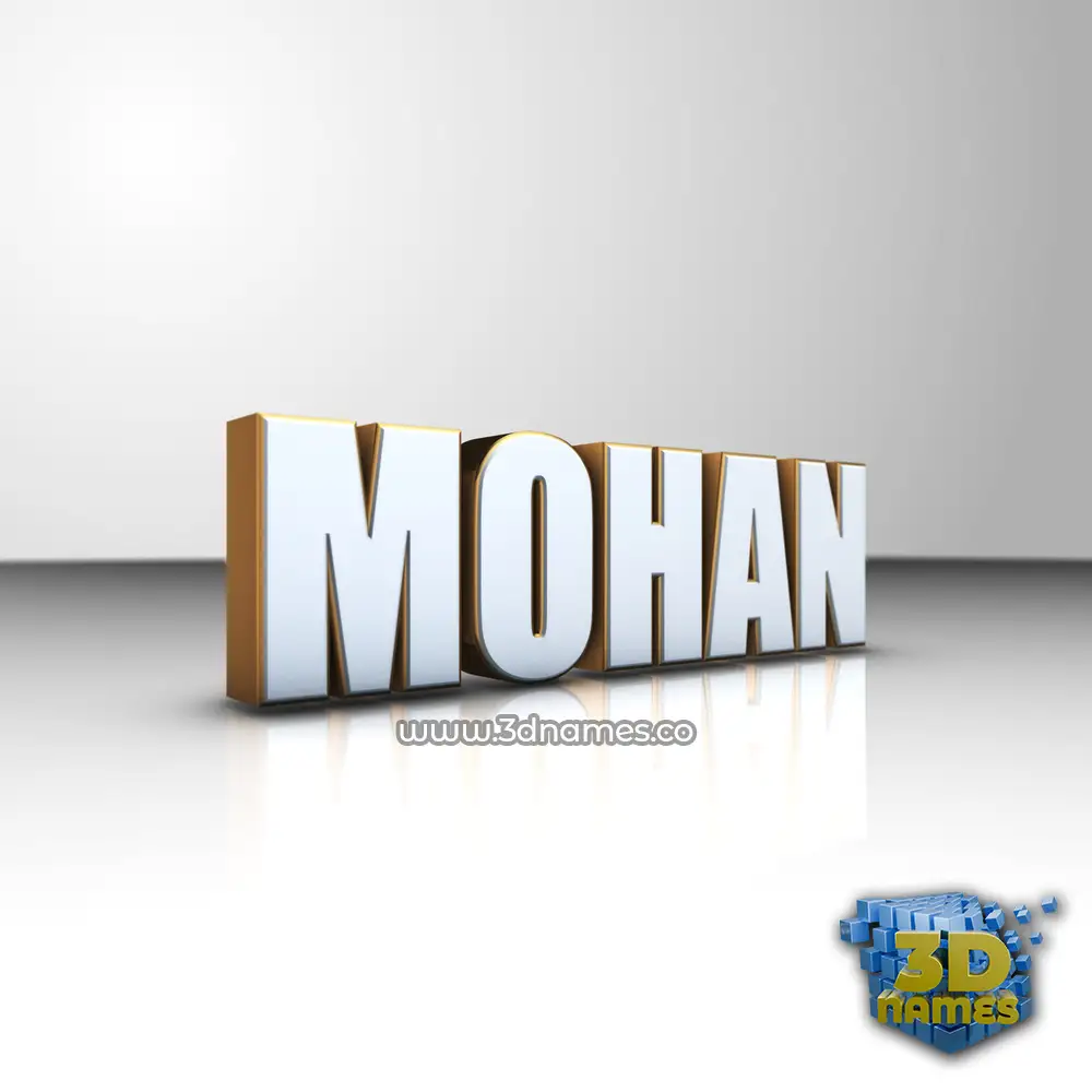 mohan in White'n'Gold style - 3D name wallpaper
