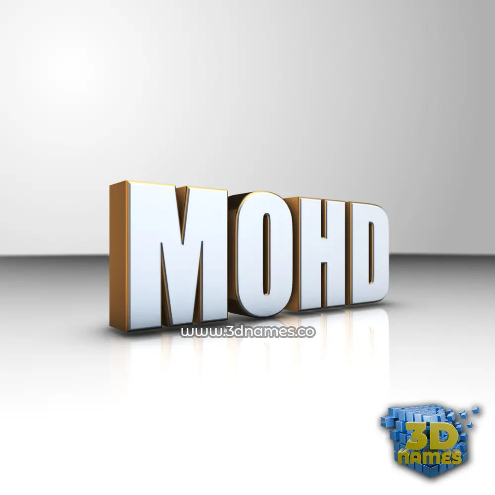 mohd in White'n'Gold style - 3D name wallpaper