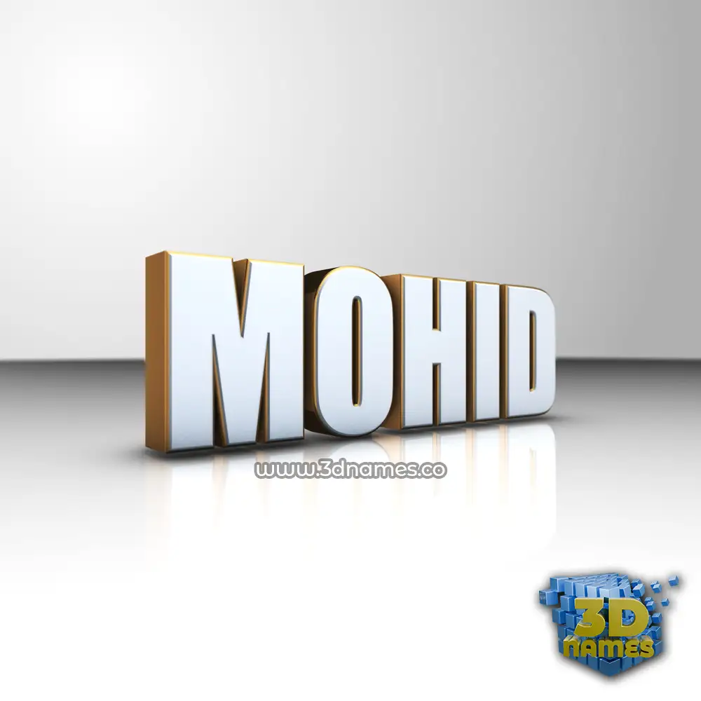 mohid in White'n'Gold style - 3D name wallpaper