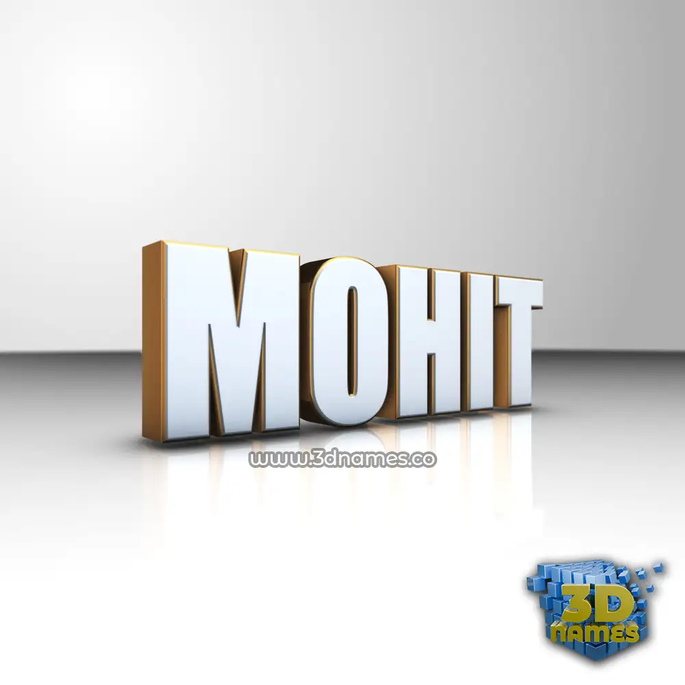 mohit in White'n'Gold style - 3D name wallpaper