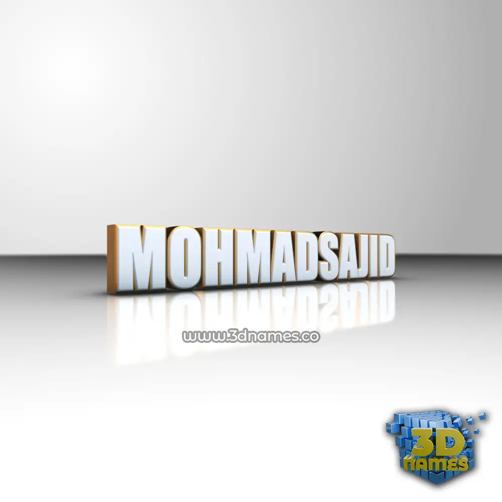 mohmadsajid in White'n'Gold style - 3D name wallpaper